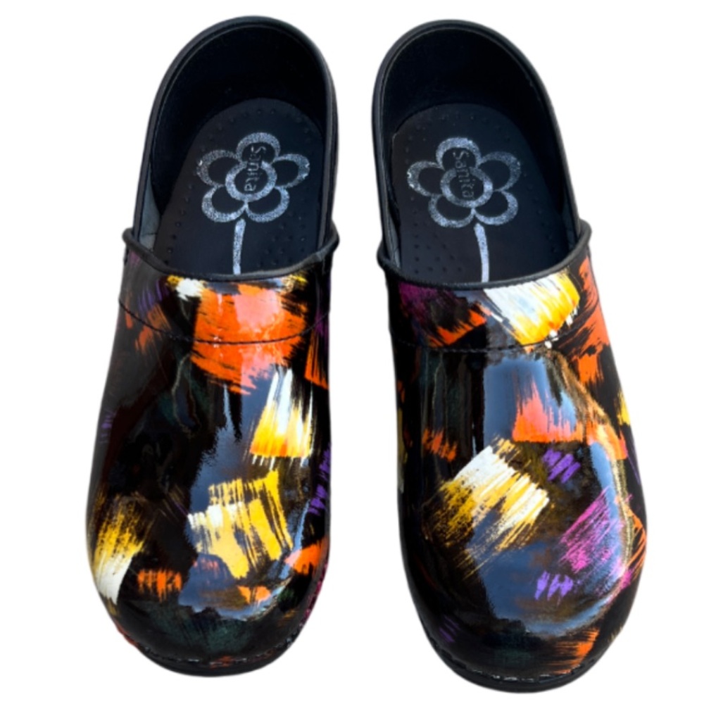 Sanita Painter Danish Floral Clogs Size EU 38 (US size 7) Medical Sturdy - Picture 2 of 12